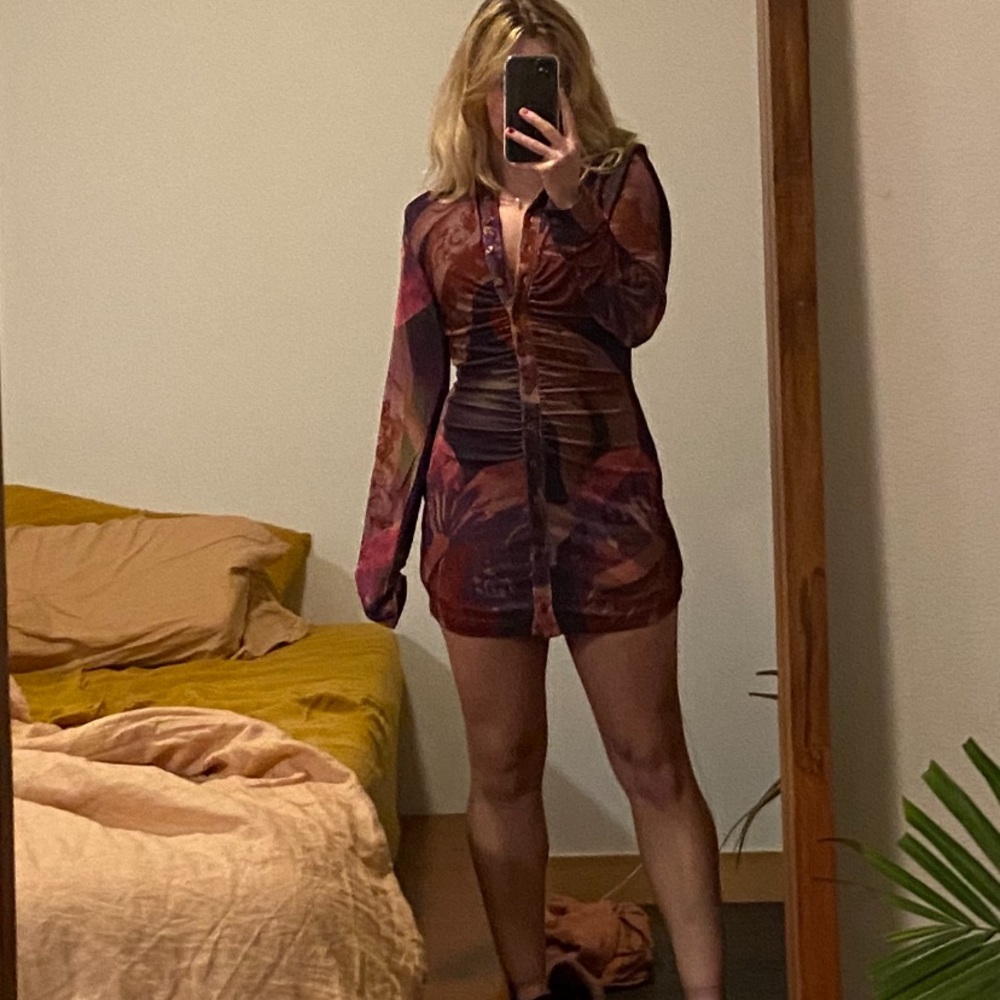 With Jean Butterfly Graphic Dress